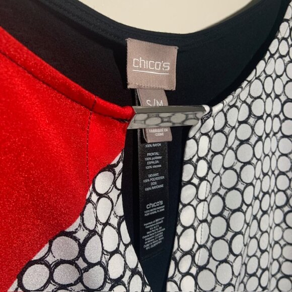 Chico's Geometric Colorblock Lagenlook Artsy Abstract Poncho Top - Size S/M - Picture 3 of 8